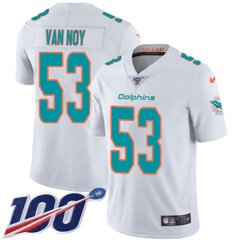 Miami Dolphins #53 Kyle Van Noy White Men Stitched NFL 100th Season Vapor Untouchable Limited Jersey->miami dolphins->NFL Jersey